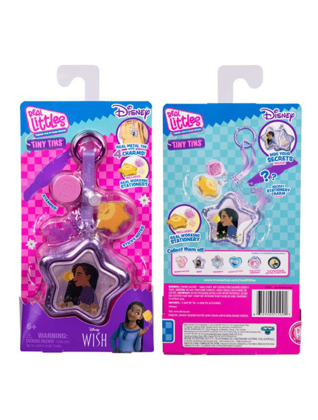Real Littles S8 Disney Wish Tiny Tins Bag Keychain With Mini Stationery