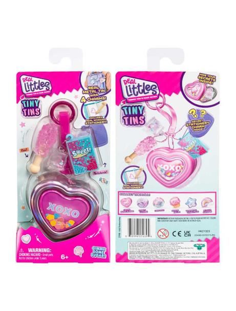 Real Littles S8 Tiny Tins Heart Design Bag Keychain With Mini Stationery