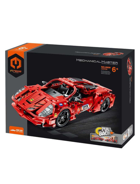 i.M Master Pull Back Super Car Red Building Blocks