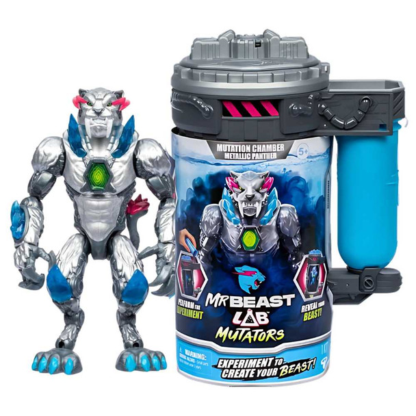 Mr. Beast Lab Mutators Beast Chamber Metallic Panther Figure w/ Articulation 