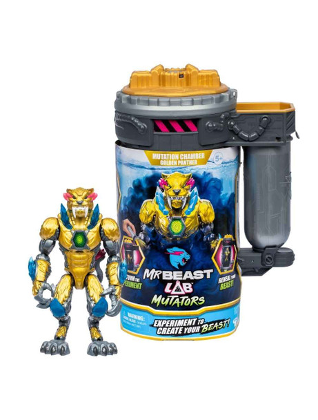 Mr. Beast Lab Mutators Beast Chamber Golden Panther Figure w/ Articulation