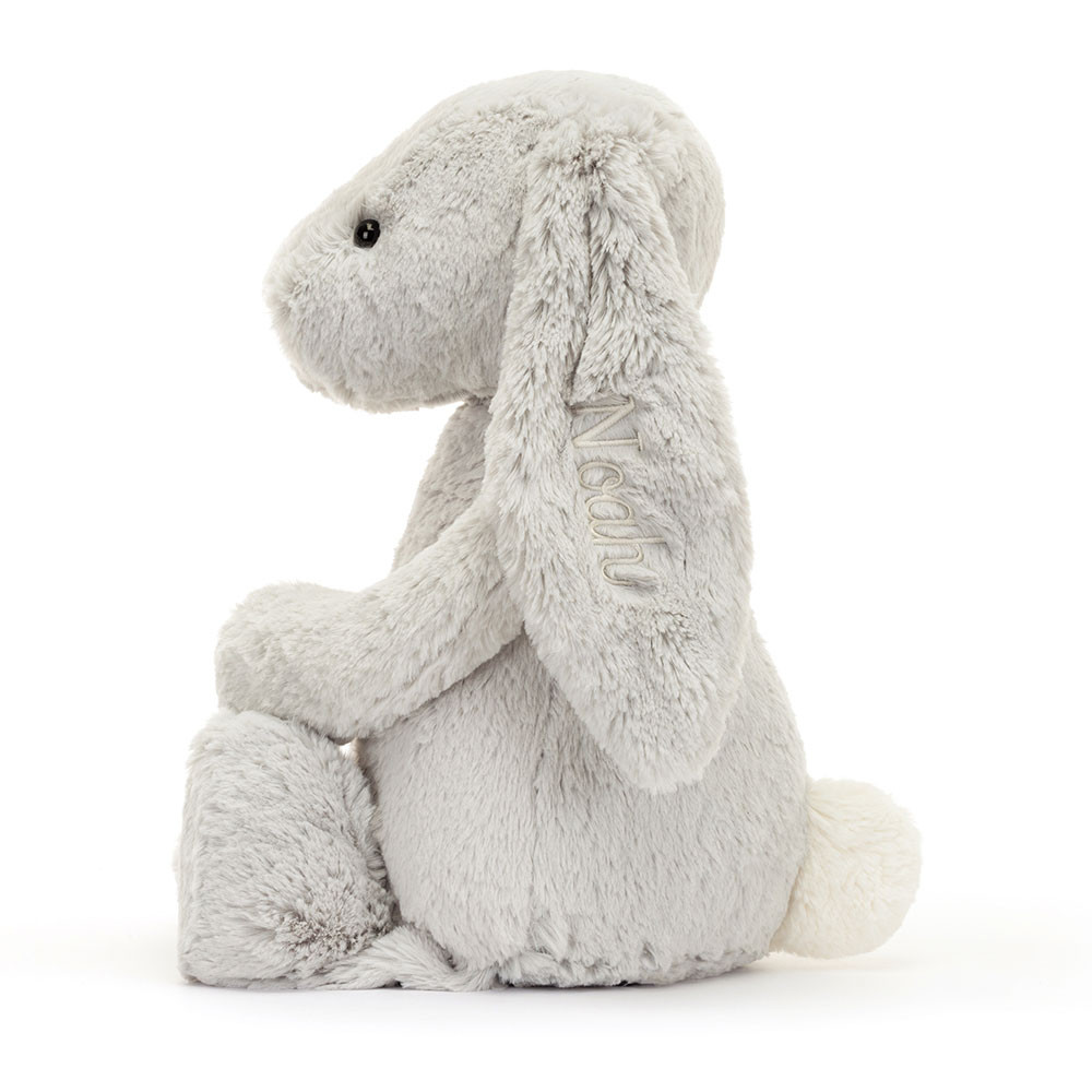 Personalised Bashful Silver Bunny Huge, View 2