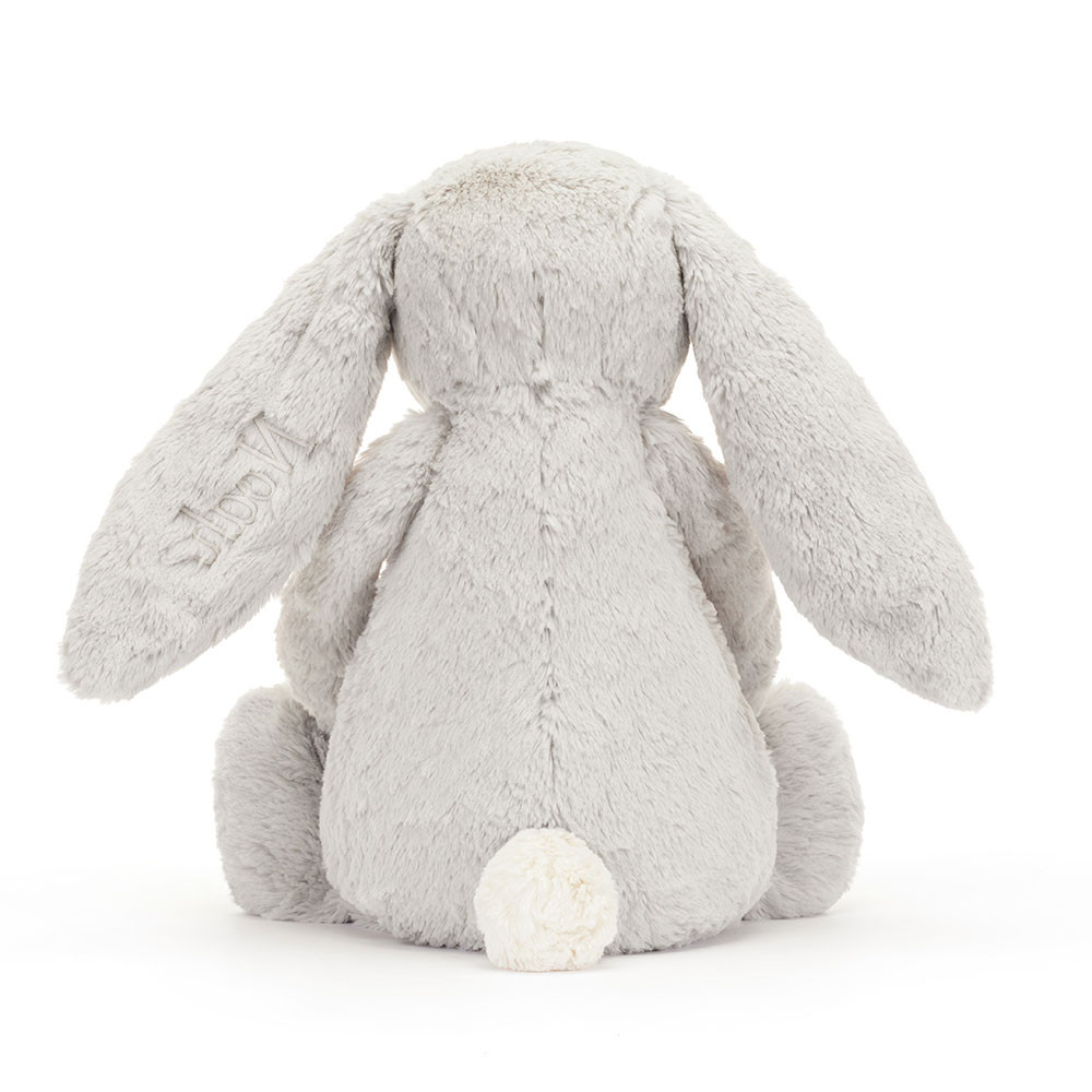 Personalised Bashful Silver Bunny Huge, View 3
