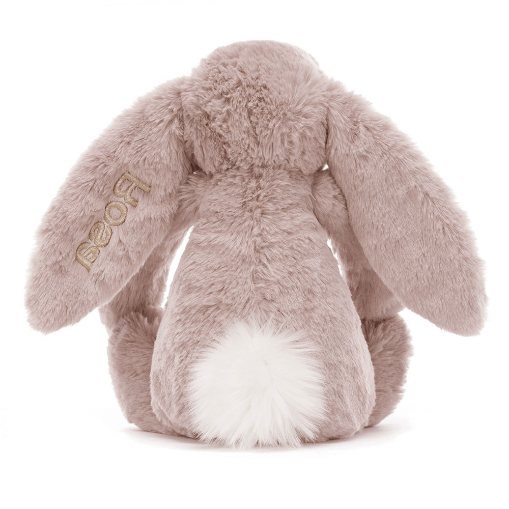 Personalised Bashful Luxe Bunny Rosa Medium, View 4