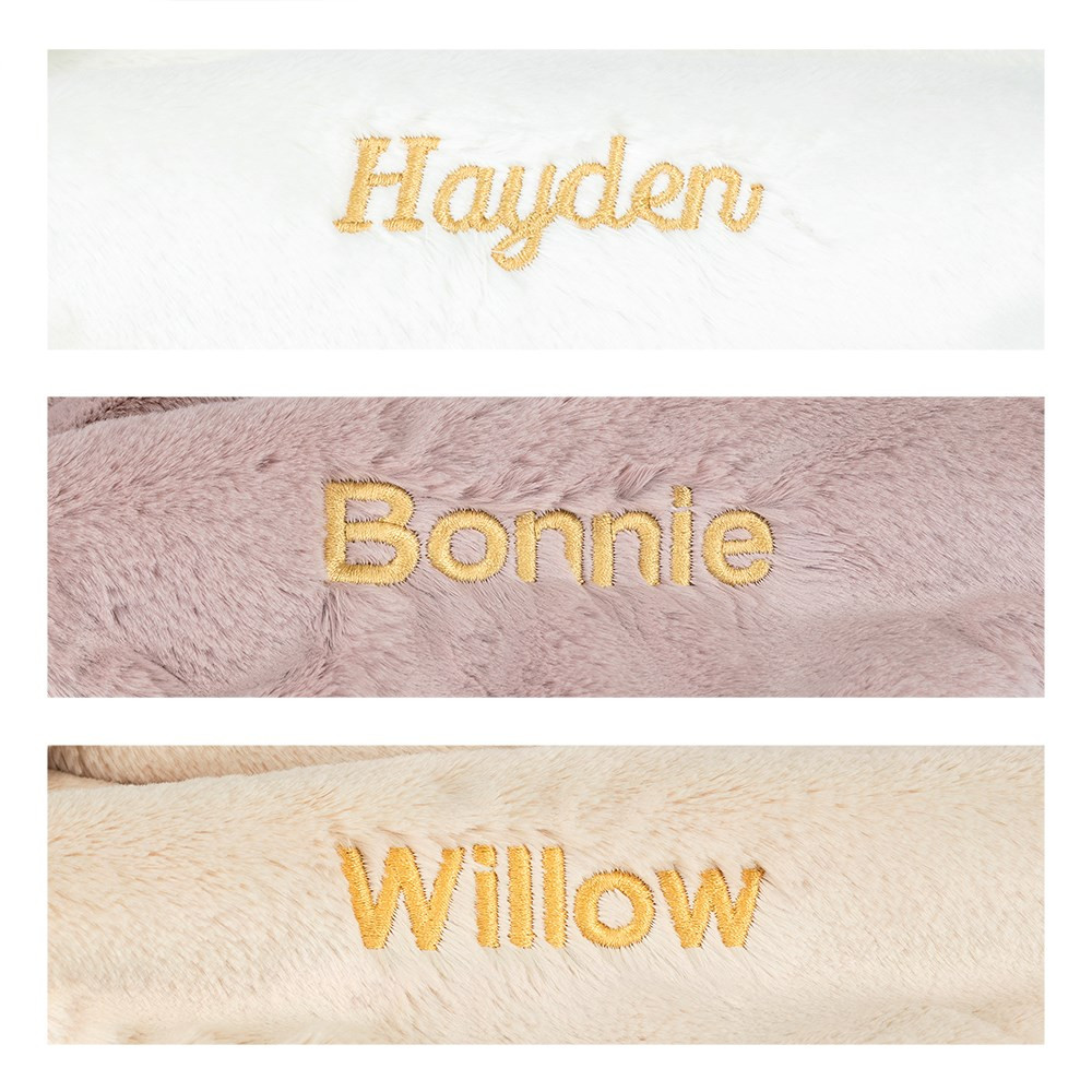 Personalised Bashful Luxe Bunny Rosa Blankie, View 4