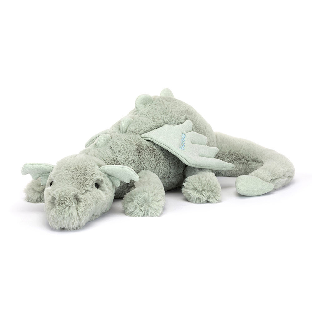 Personalised Sage Dragon Huge - Official Jellycat