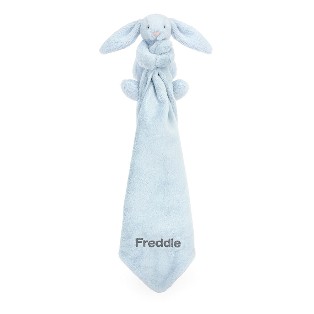 Personalised Bashful Blue Bunny Soother, View 3