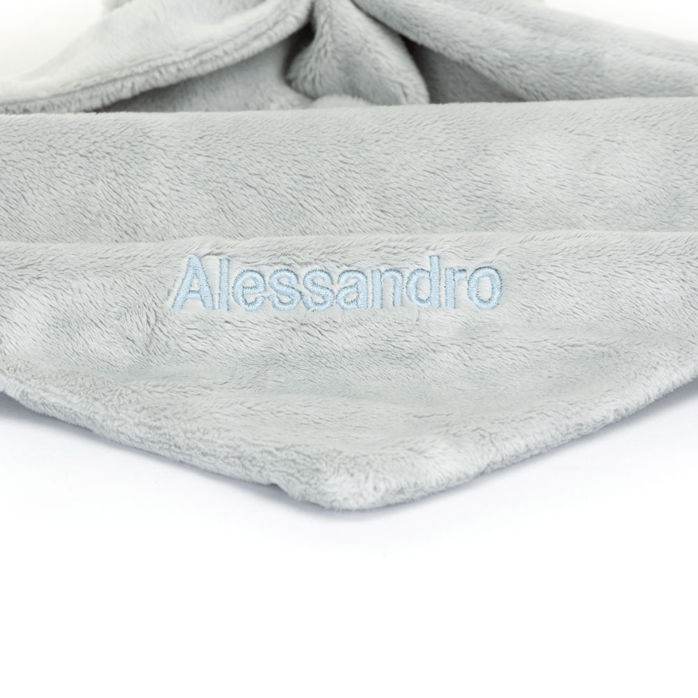 Personalised Bashful Silver Bunny Soother, View 2