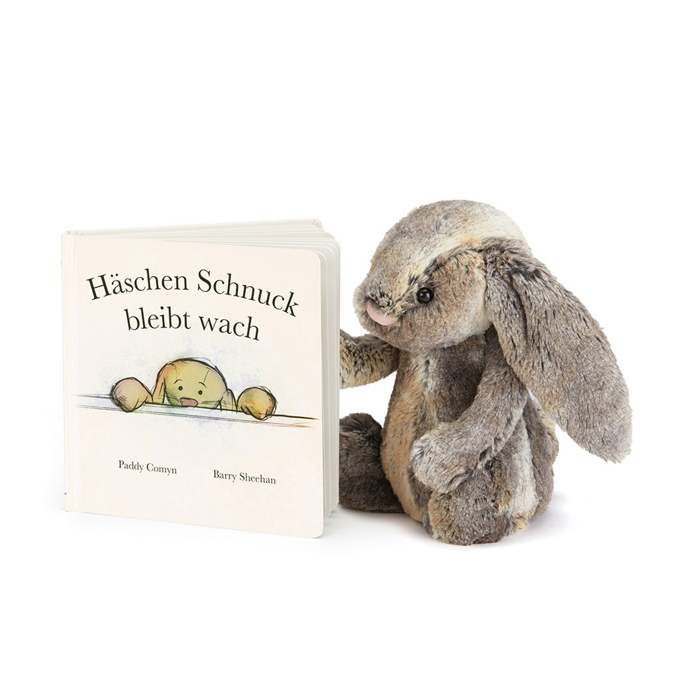 Haschen Schnuck Bleibt Wach Buch & Bashful Cottontail Bunny