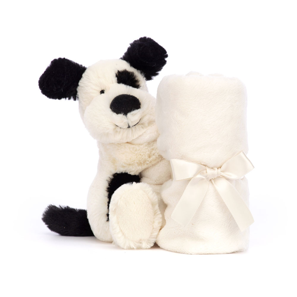 Bashful Black and Cream Puppy Soother, Main View