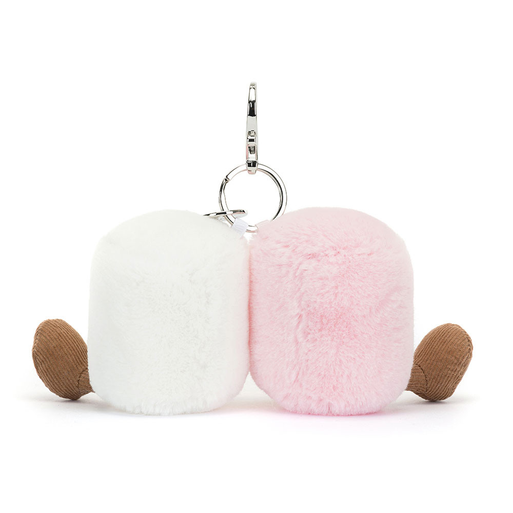 ぬいぐるみ  Amuseables Marshmallows Jellycat Amuseables Pair of Marshmallows Bag Charm, 3.5