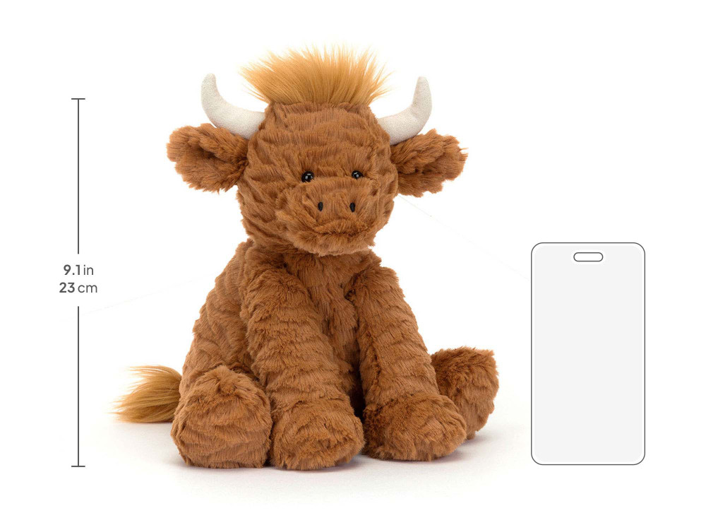 Fuddlewuddle Highland Cow, size chart