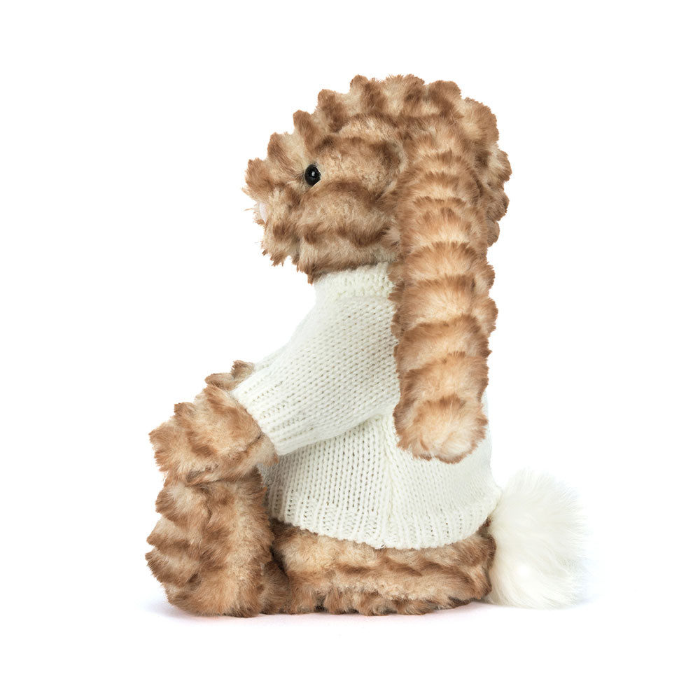 Bashful Luxe Bunny Juniper with Personalised Cream Jumper, View 3