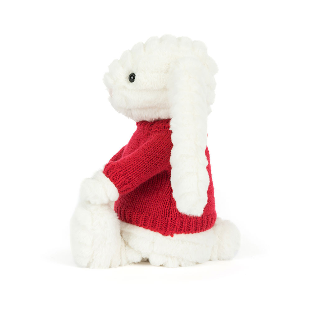 Bashful Luxe Bunny Nimbus with Personalised Red Jumper, View 3