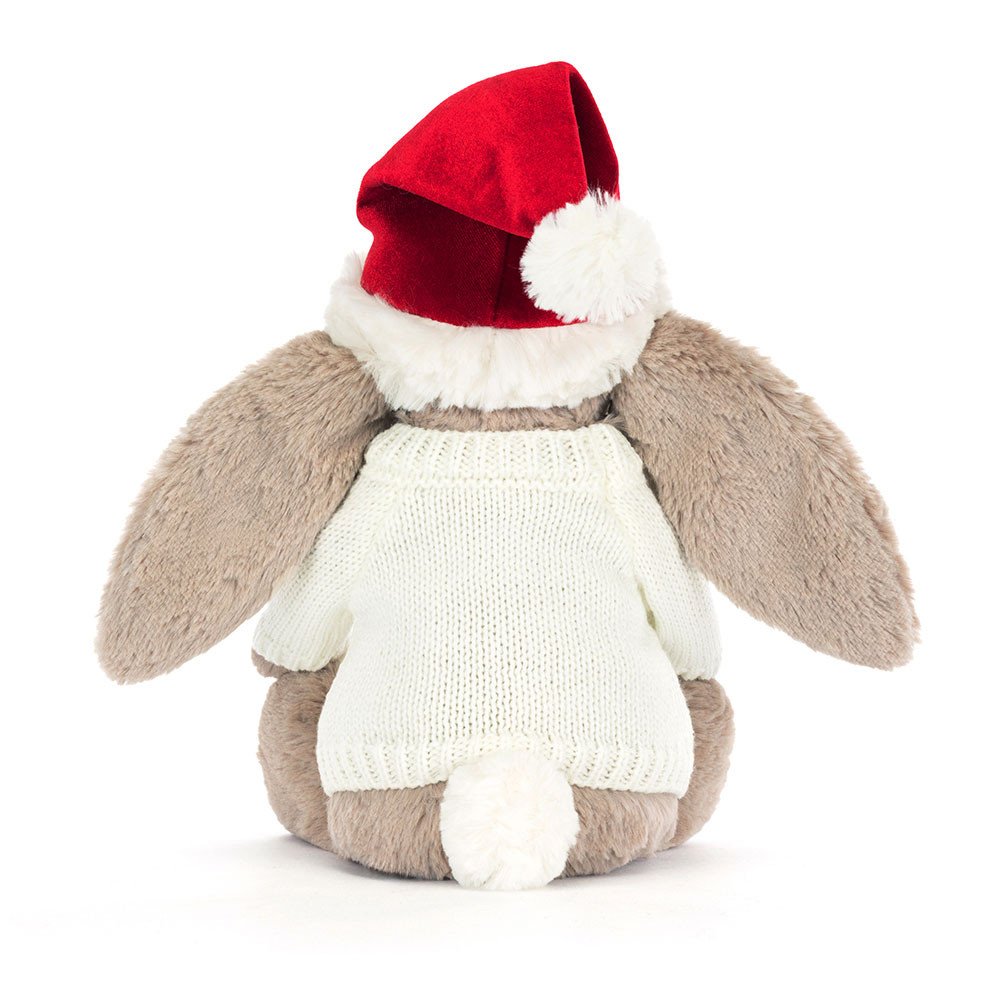 Bashful Christmas Bunny with Personalised Cream Jumper - Official