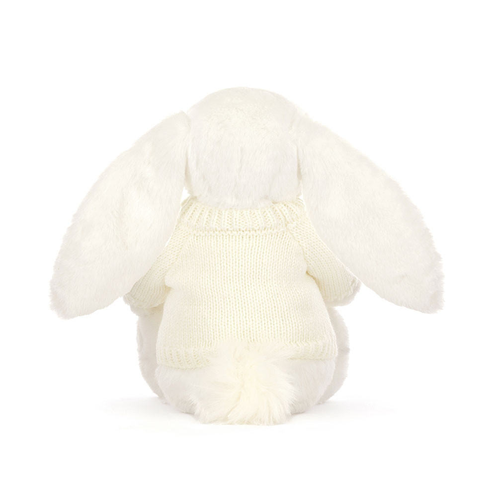 Bashful Luxe Bunny Luna with Personalised Cream Jumper - Official
