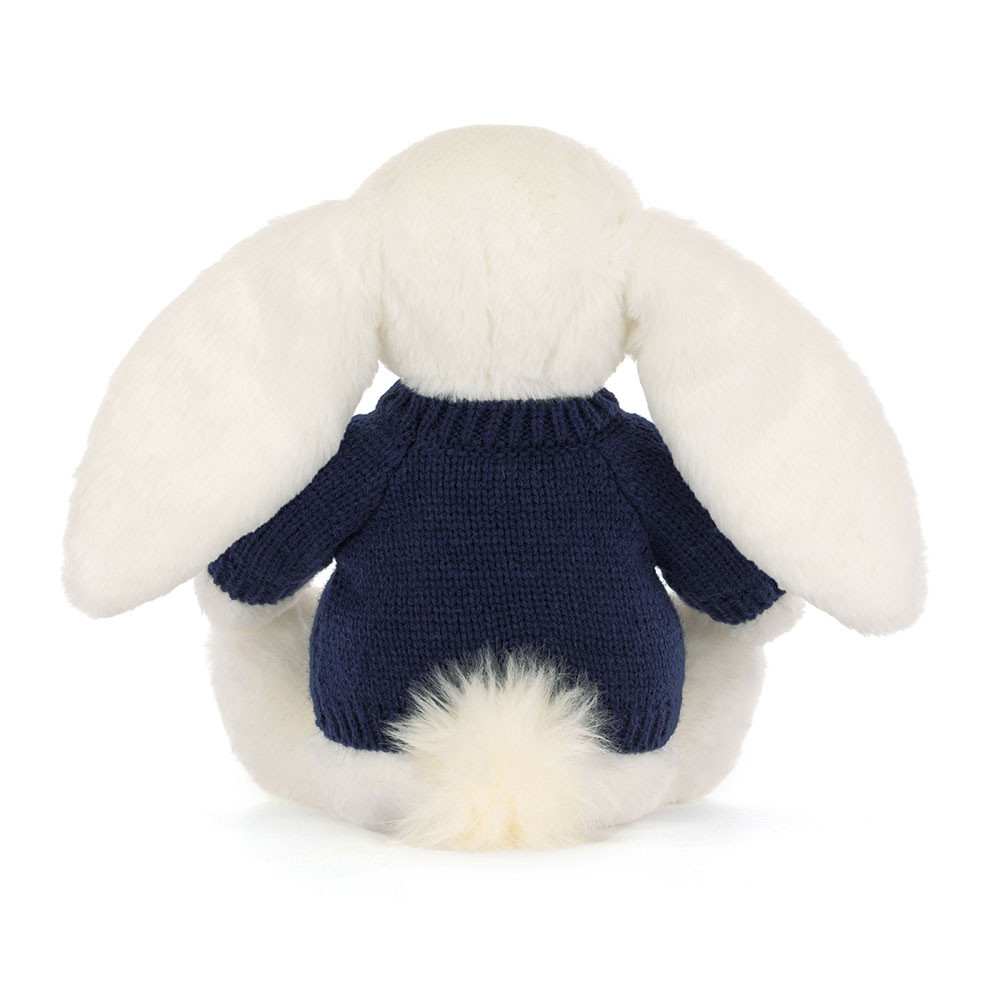 Bashful Luxe Bunny Luna with Personalised Navy Jumper - Official