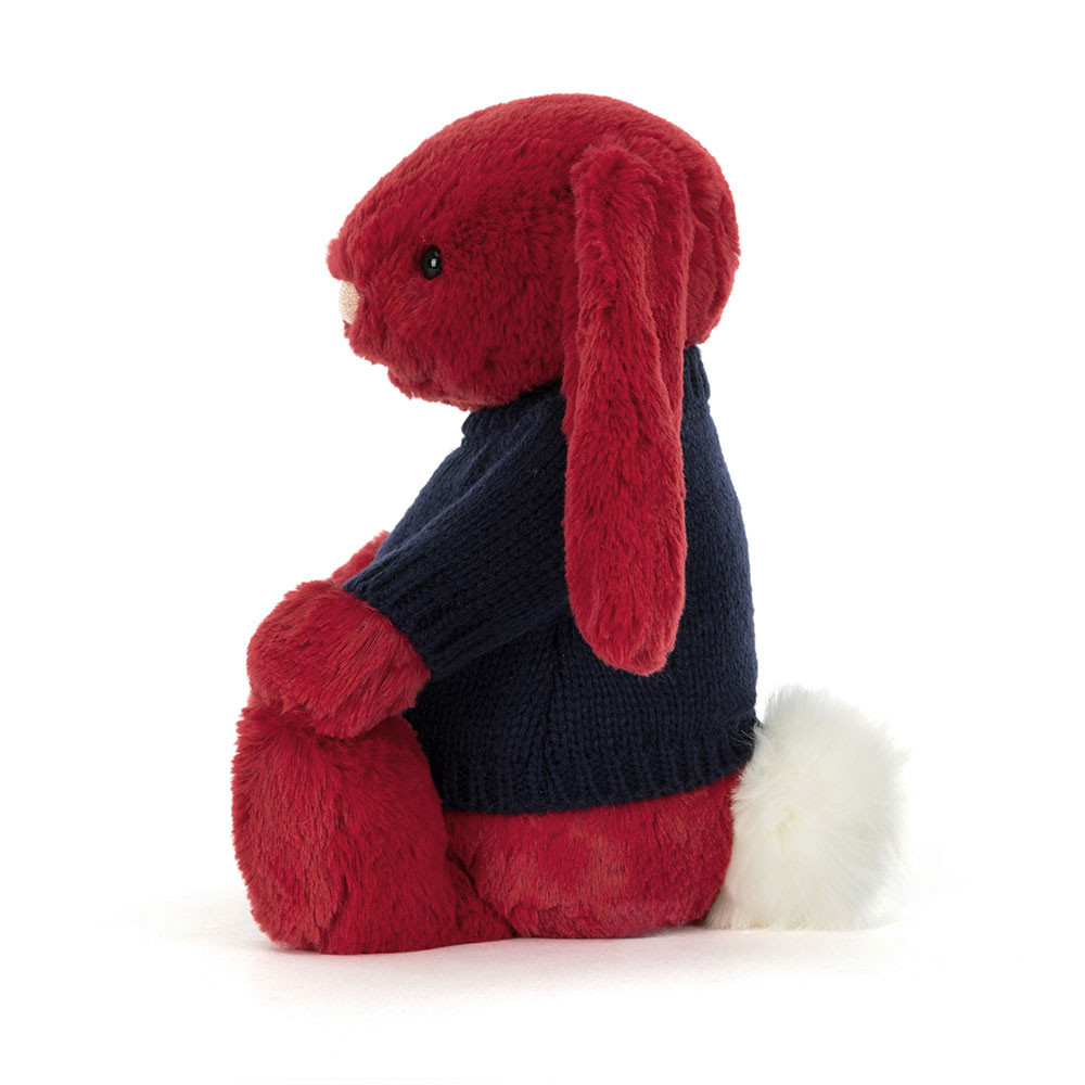 Bashful Luxe Bunny Scarlett with Personalised Navy Jumper
