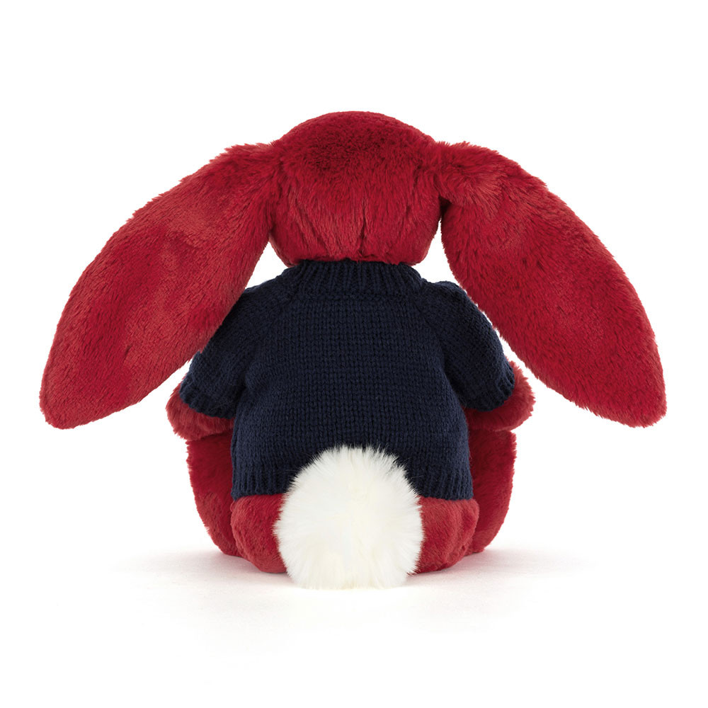 Bashful Luxe Bunny Scarlett with Personalised Navy Jumper