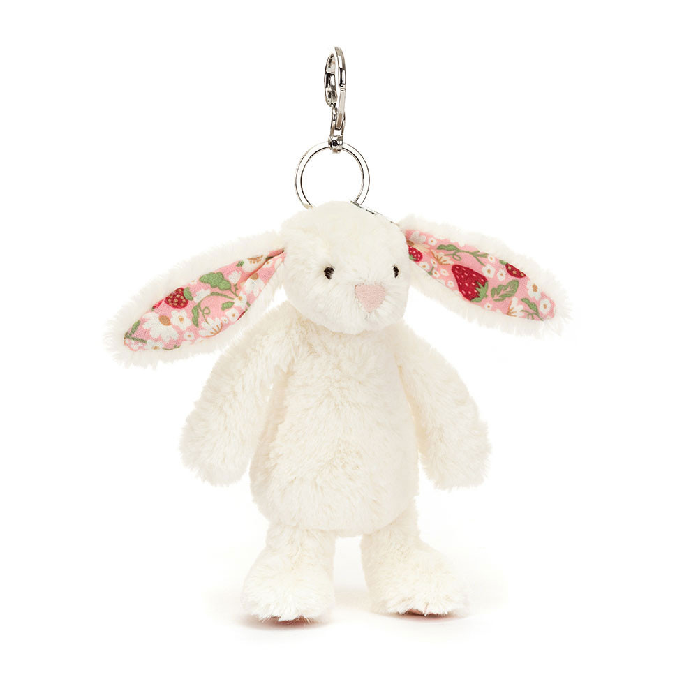 Blossom Cream Bunny 'Berry' Bag Charm - Official Jellycat