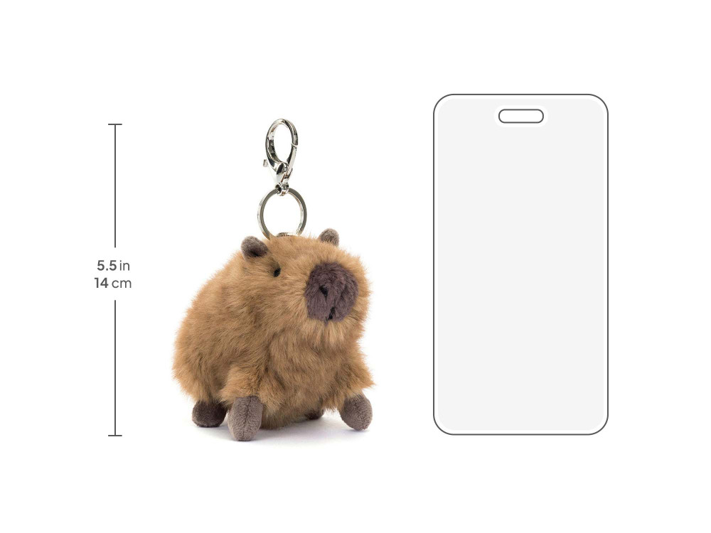 Clyde Capybara Bag Charm , size chart