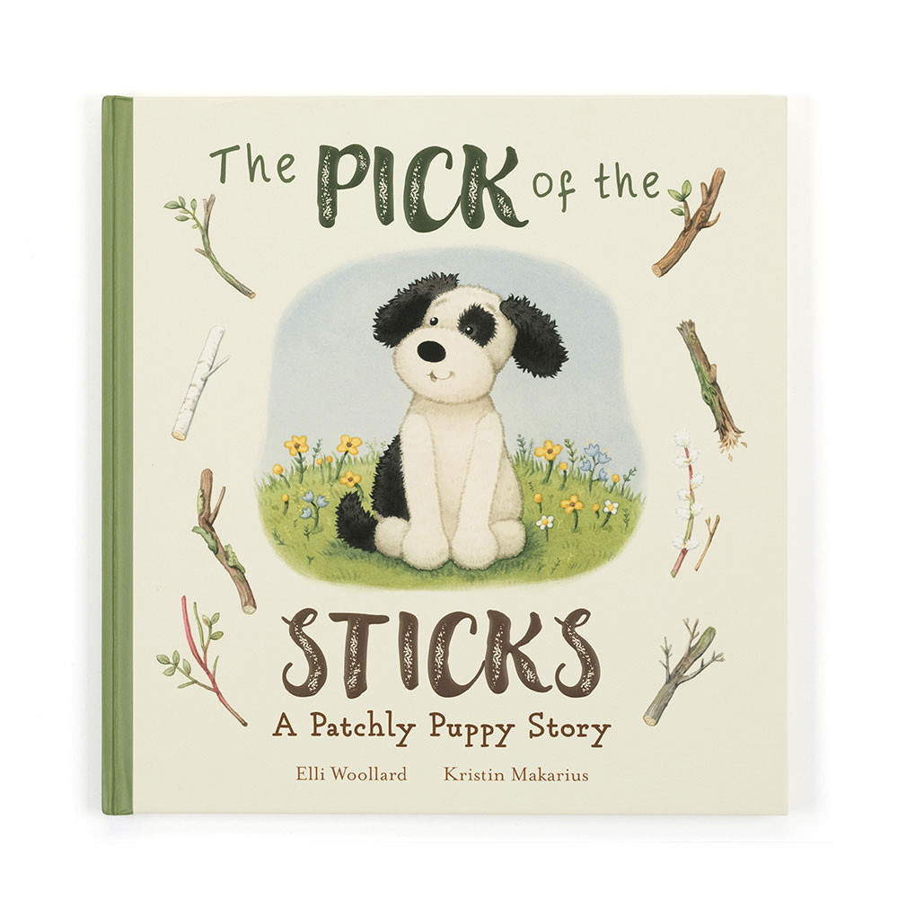 The Pick of the Sticks Book and Bashful Black & Cream Puppy Medium, View 2