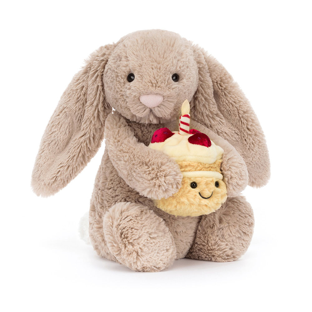 ぬいぐるみ  Bashful Beige Bunny 'Birthday' Bashful Beige Bunny 'Birthday' - Official Jellycat
