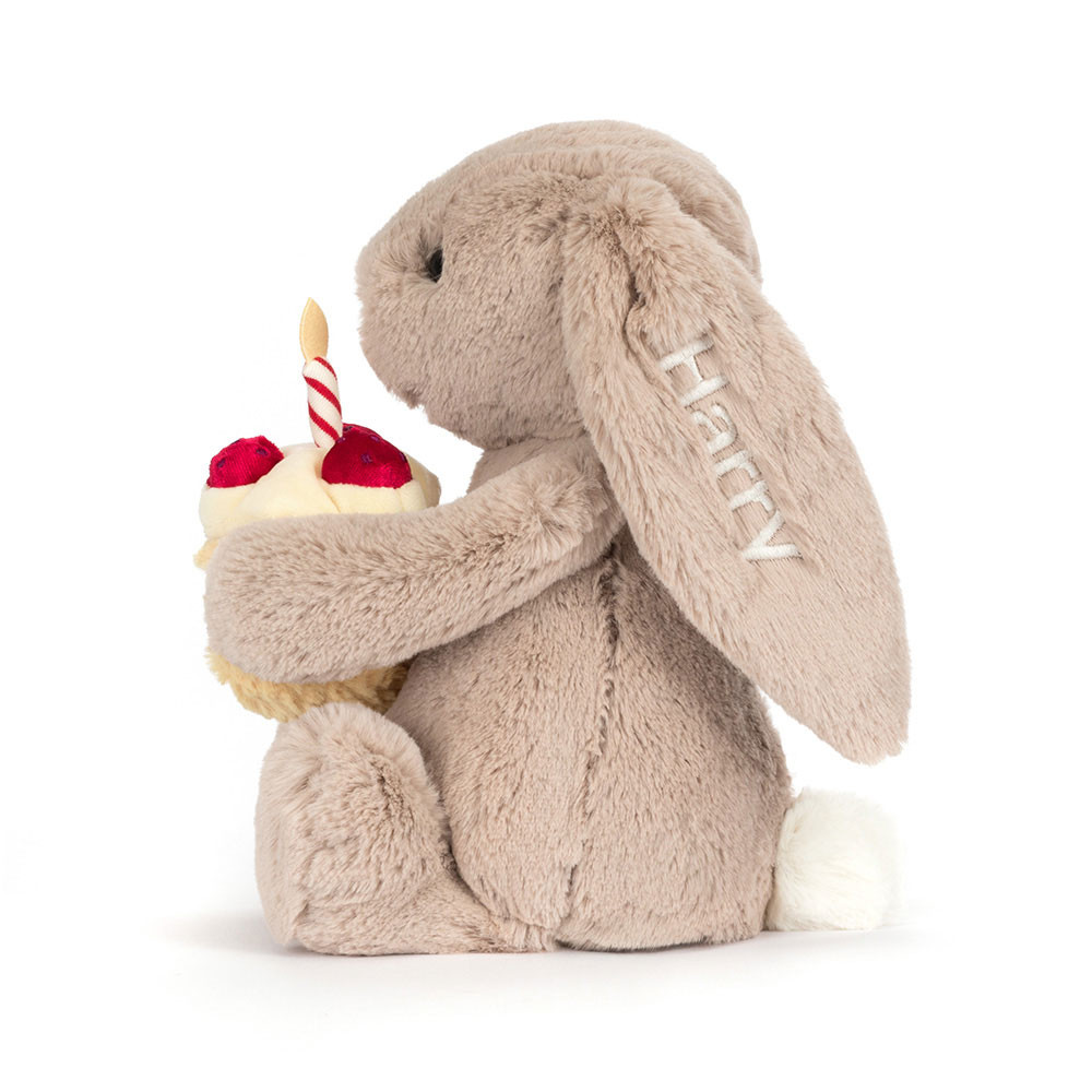Personalised Bashful Beige Bunny Birthday, View 3