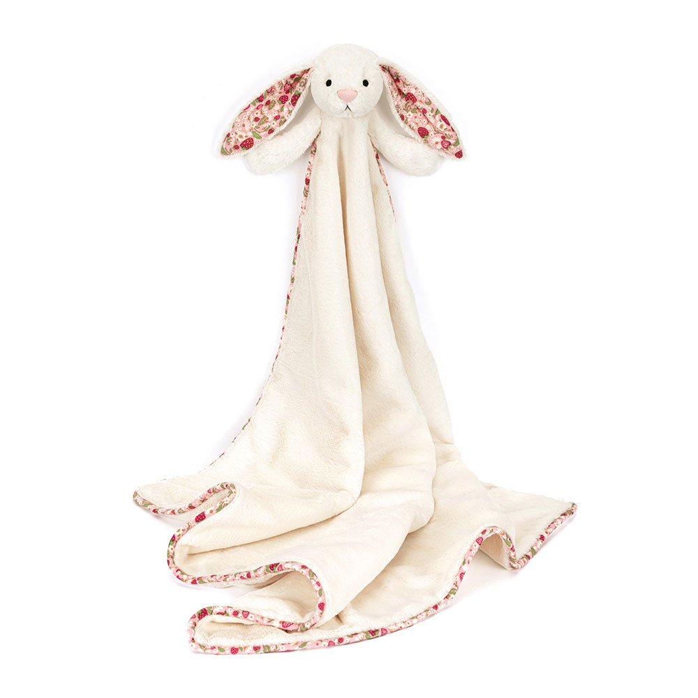 Blossom Cream Bunny 'Berry' Blankie - Official Jellycat