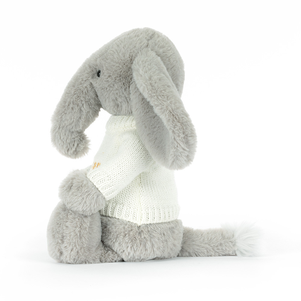 Bashful Luxe Elephant Thuddeus with Personalised Cream Jumper, View 2