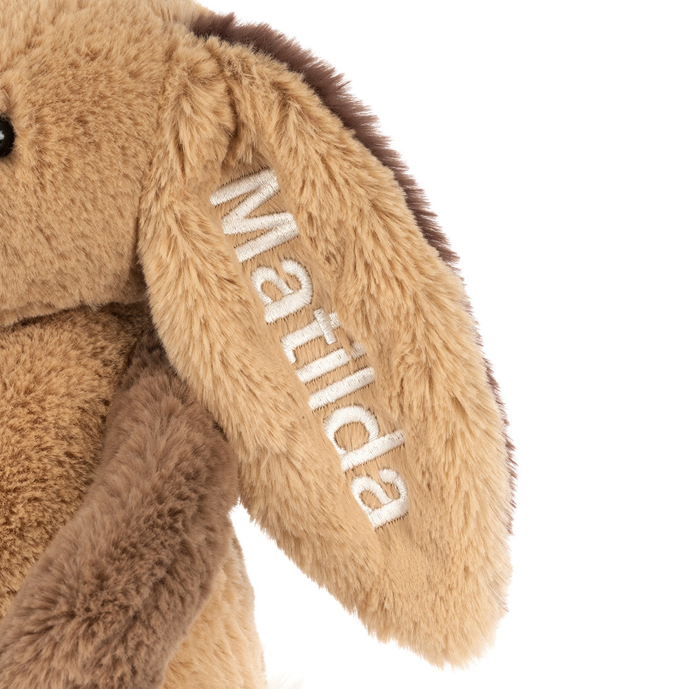 Personalised Bashful Patchwork Brown Bunny - Official Jellycat