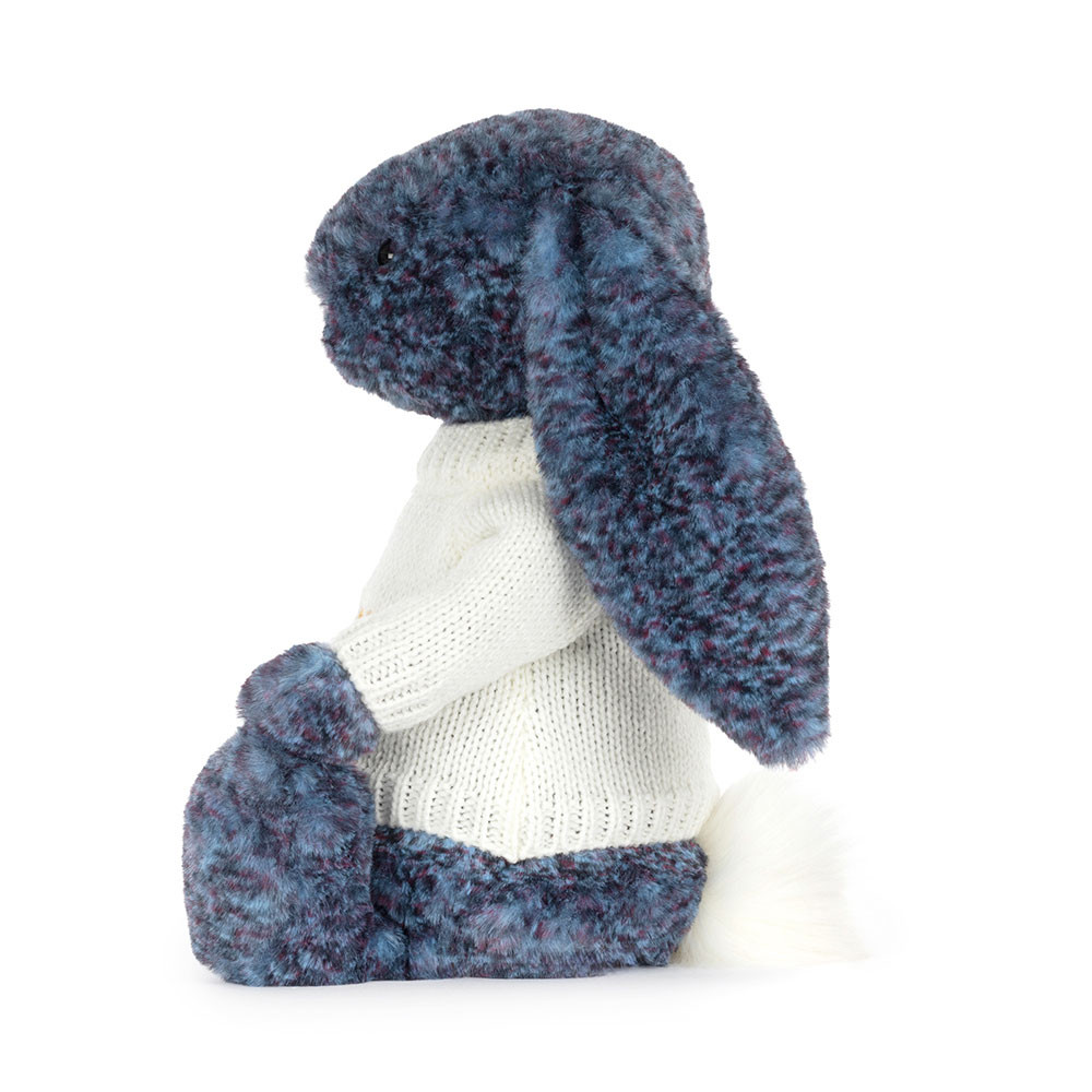 Hopscone Luxe Bunny with Personalised Cream Jumper - Official Jellycat