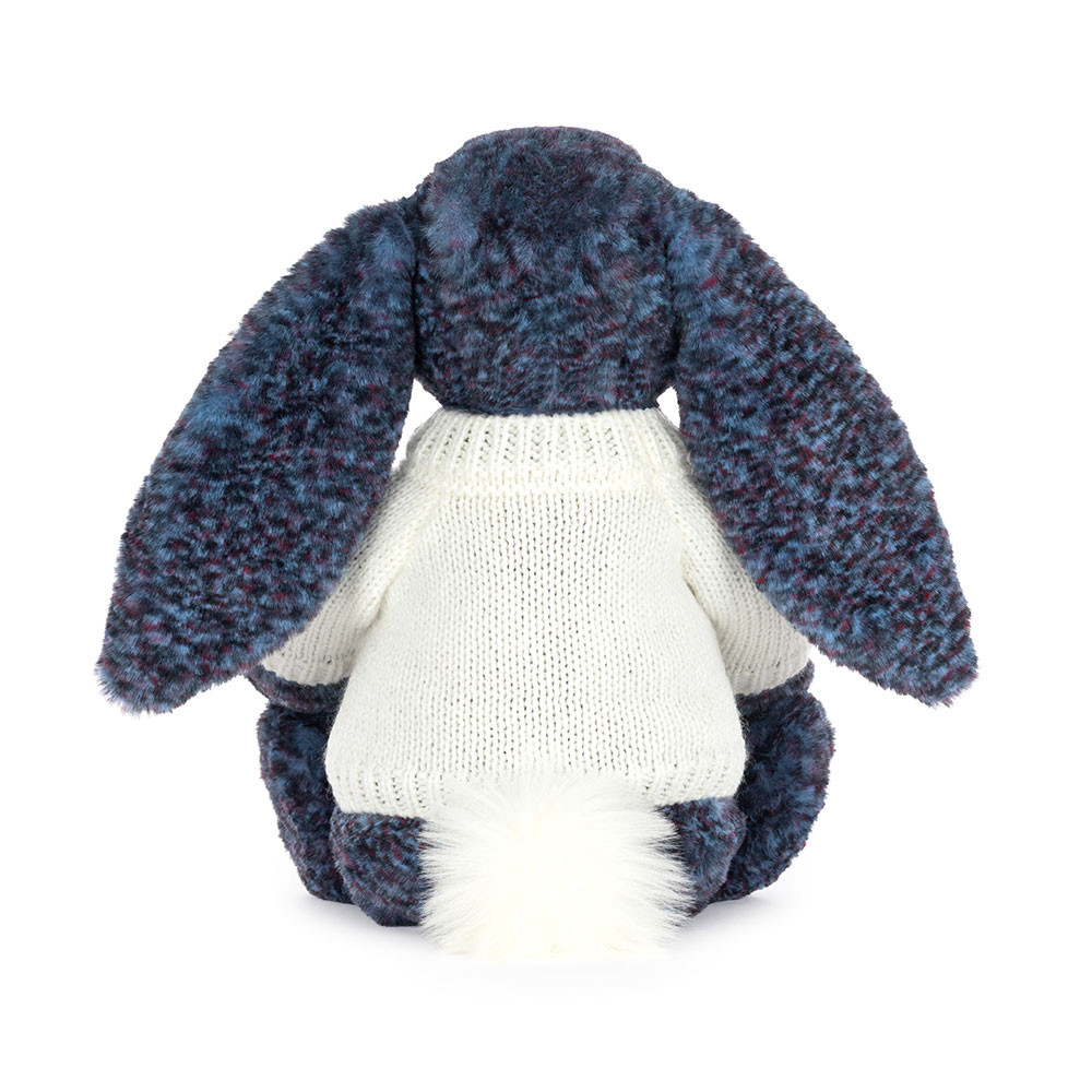 Hopscone Luxe Bunny with Personalised Cream Jumper - Official Jellycat