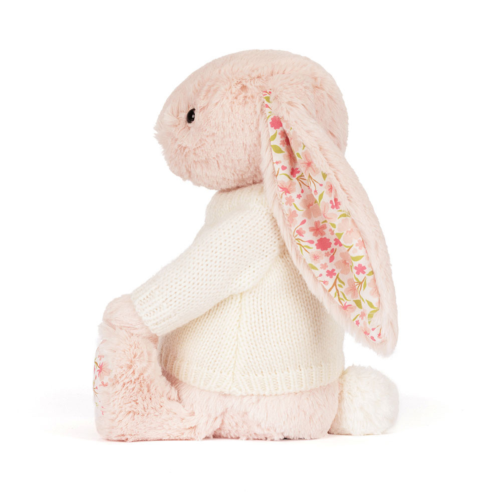 Blossom Blush Bunny 'Cherry' with Personalised Cream Jumper, View 2