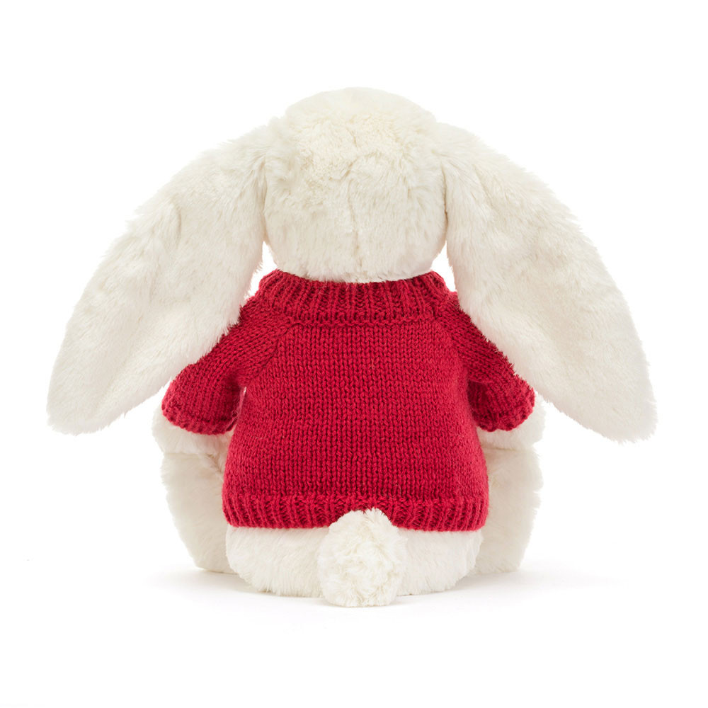 Blossom Cream Bunny 'Berry' with Personalised Red Jumper, View 3