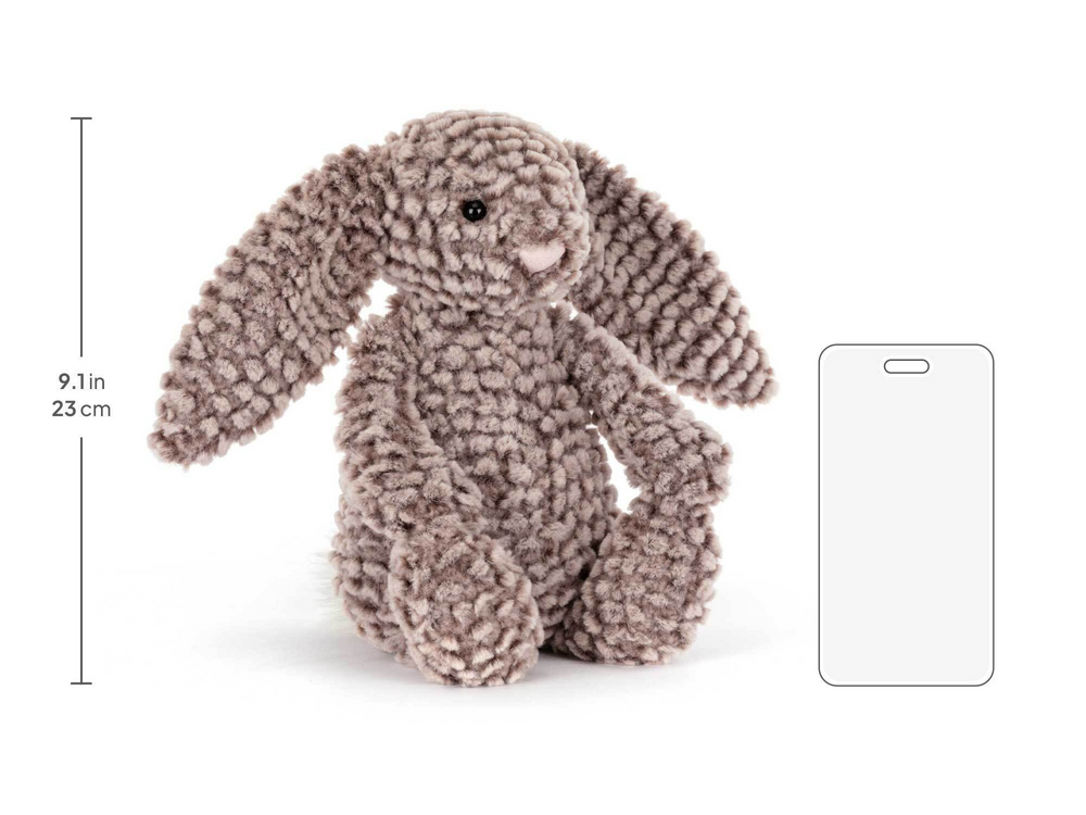 Bashful Luxe Bunny Pine Original, size chart