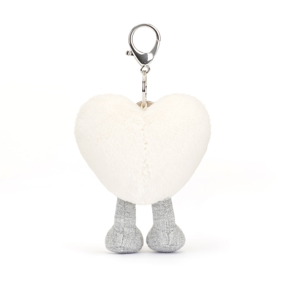 Amuseables Cream Heart Bag Charm, View 3