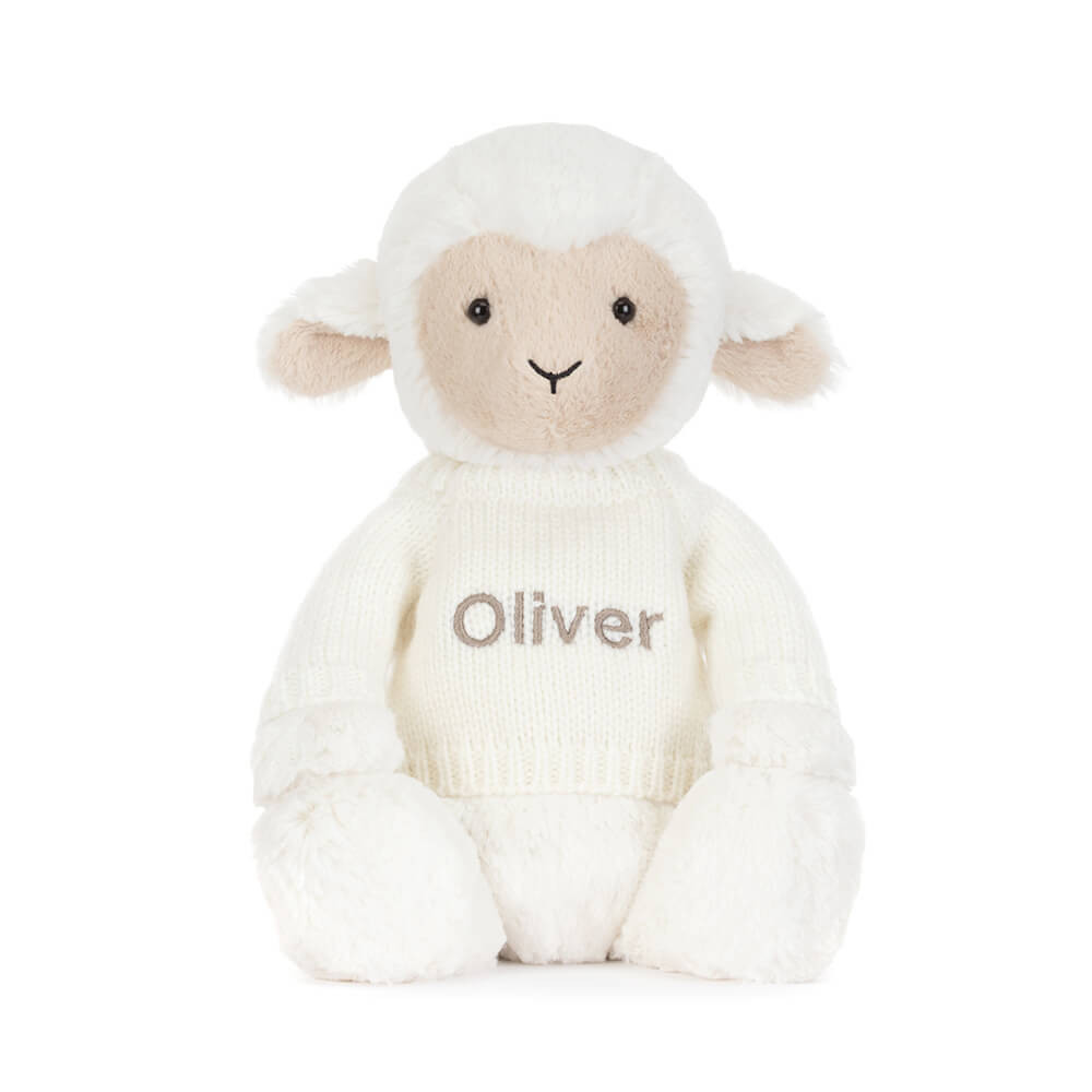 Skipson Lamb with Personalised Cream Jumper - Official Jellycat
