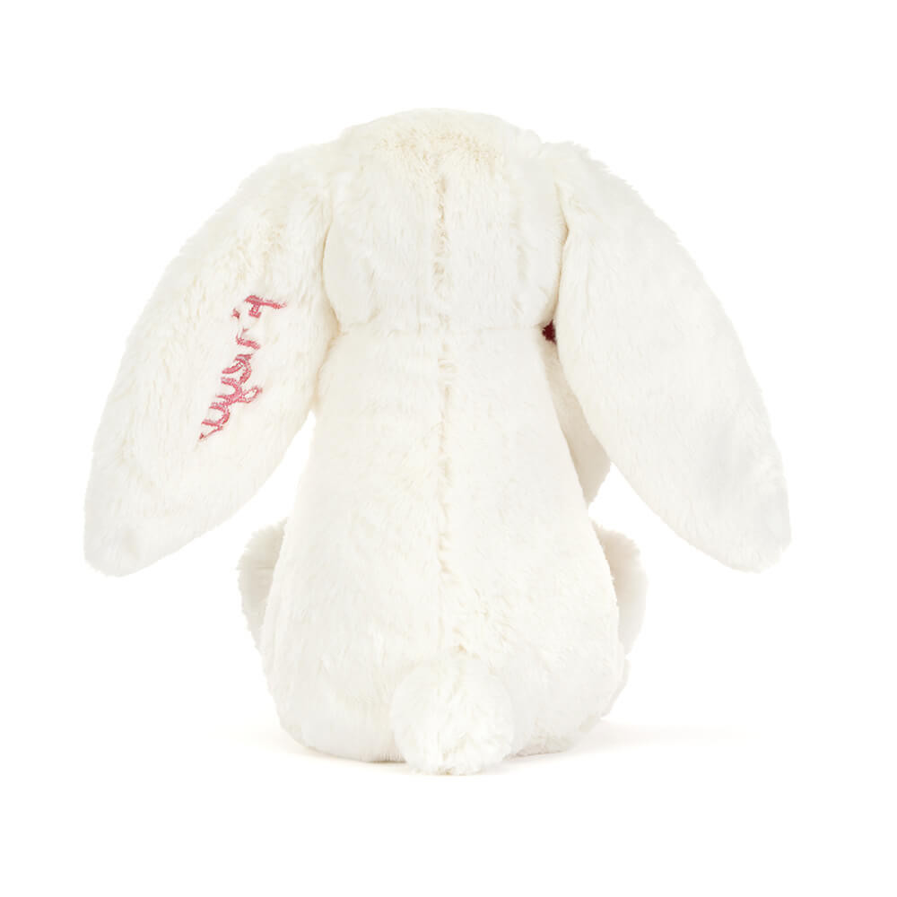 Personalised Cream Bunny with Rose - Official Jellycat