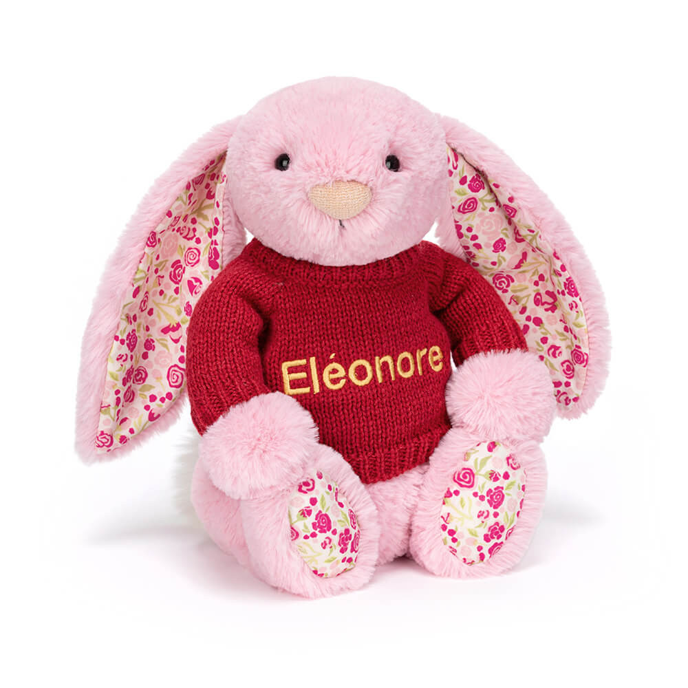 Blushkin Blossom Luxe Bunny with Personalised Red Jumper
