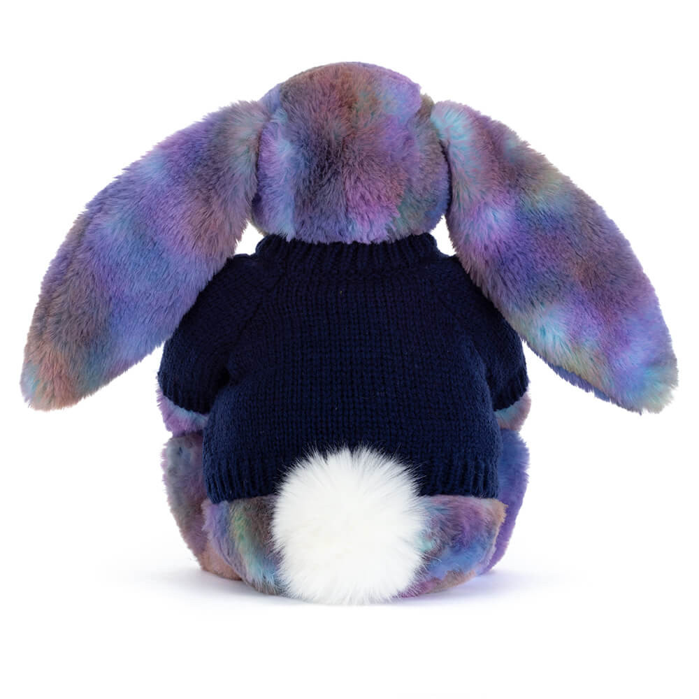 Zodihop Luxe Bunny with Personalised Navy Jumper - Official Jellycat