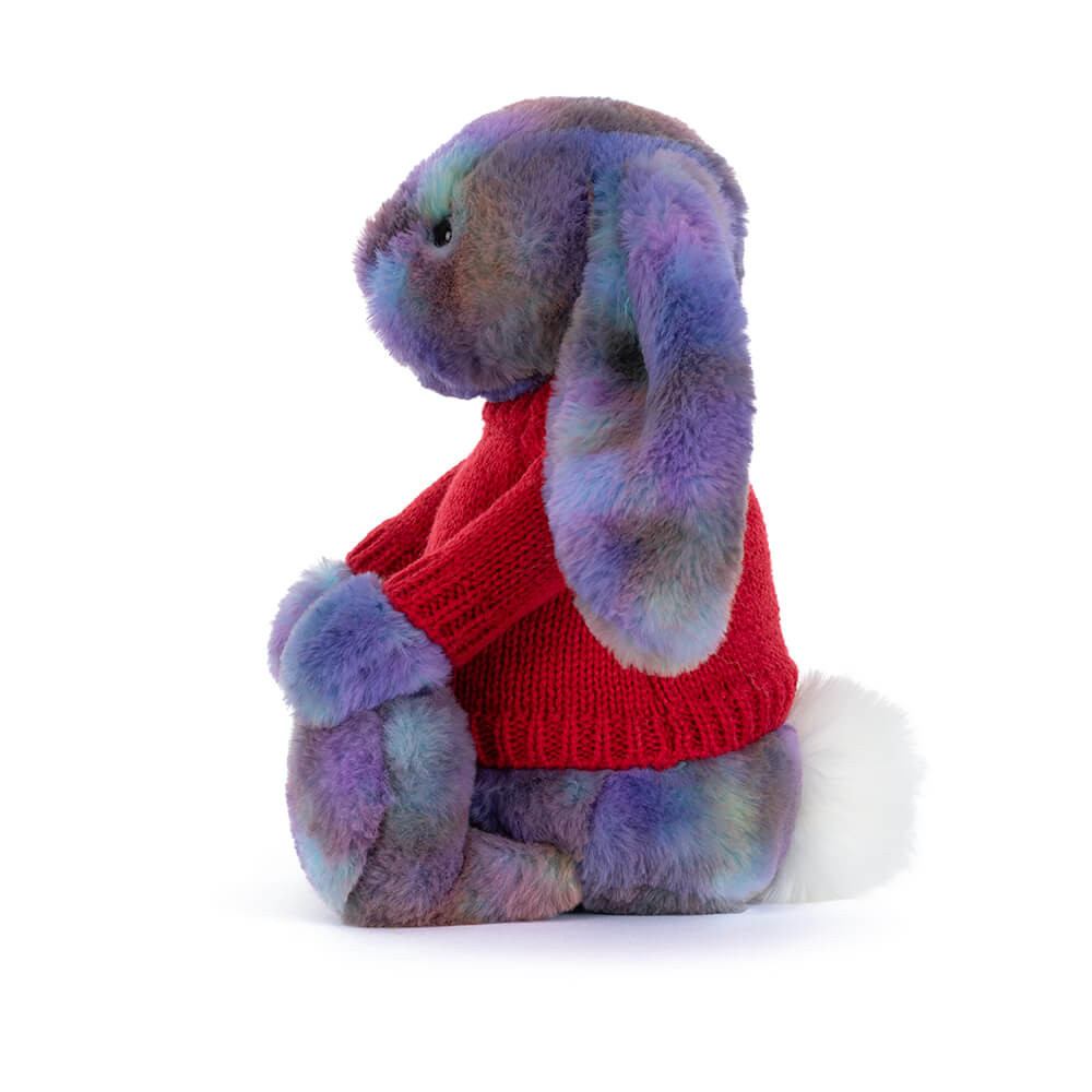 Zodihop Luxe Bunny with Personalised Red Jumper - Official Jellycat