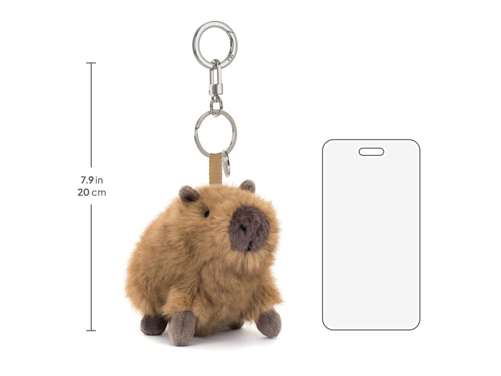 Clyde Capybara Key Chain Bag Charm, size chart