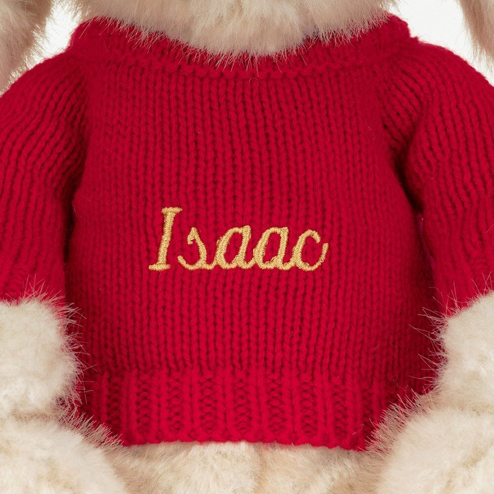 Franilla Luxe Bunny with Personalised Red Jumper, View 1