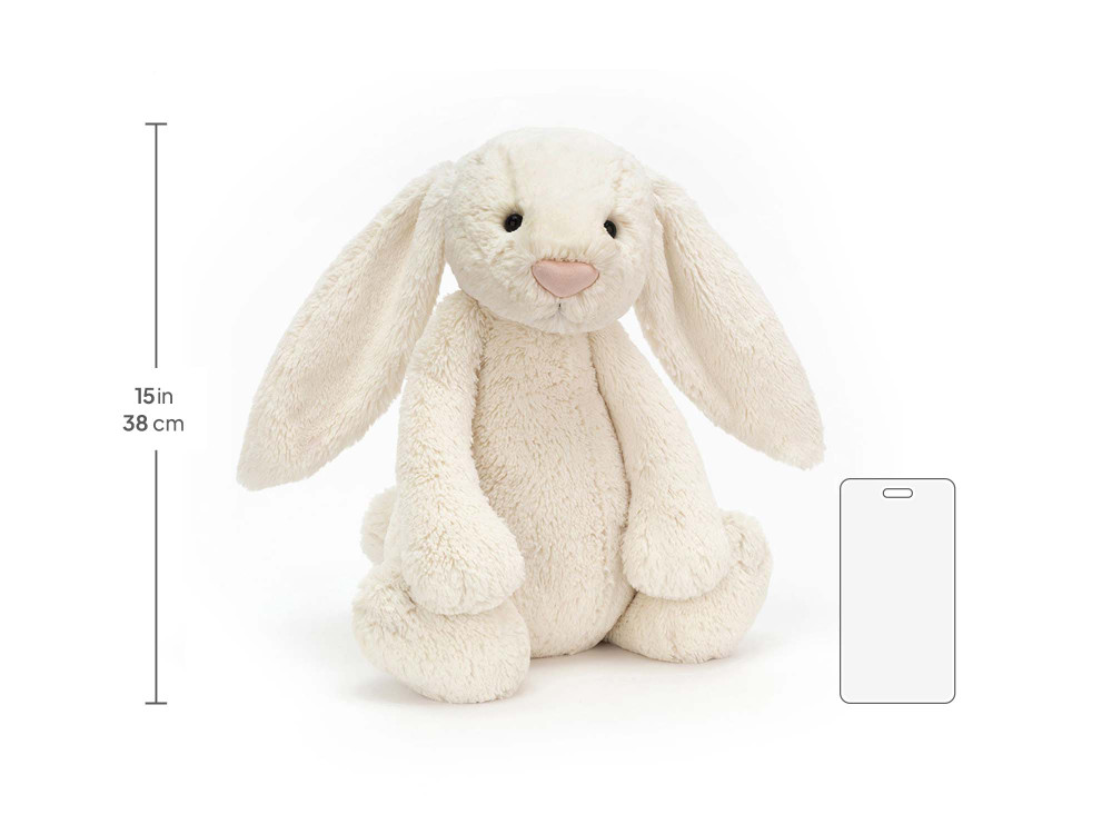 Bashful Cream Bunny Huge, size chart