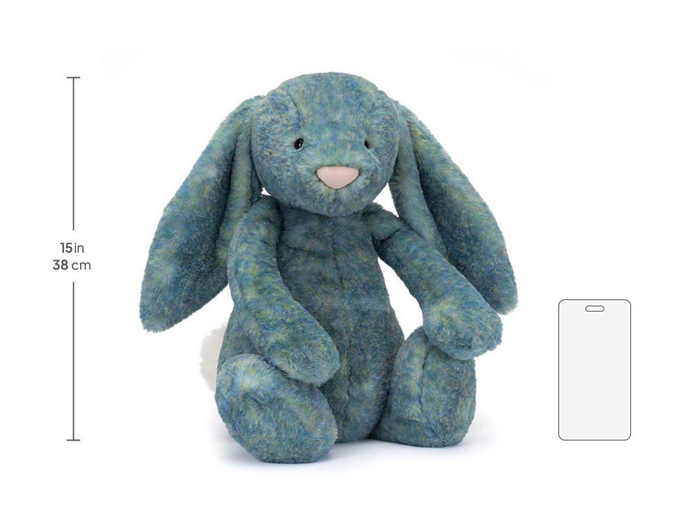 Bashful Luxe Bunny Azure Huge, size chart