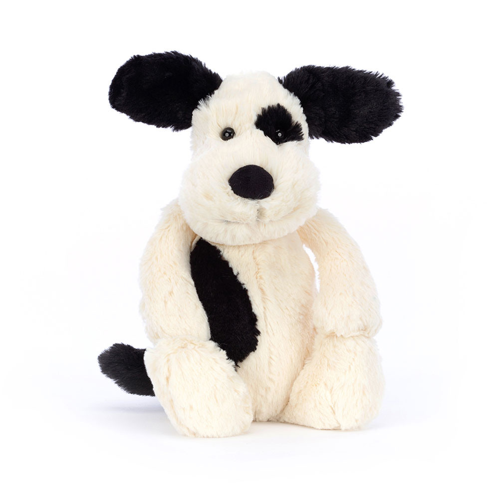 ぬいぐるみ  Bashful Black & Cream Puppy Bashful Rufferty Black & Cream Puppy - Official Jellycat