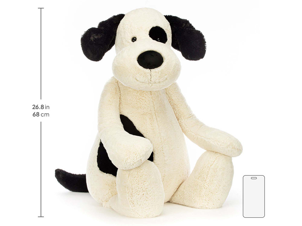 Bashful Black & Cream Puppy Giant, size chart