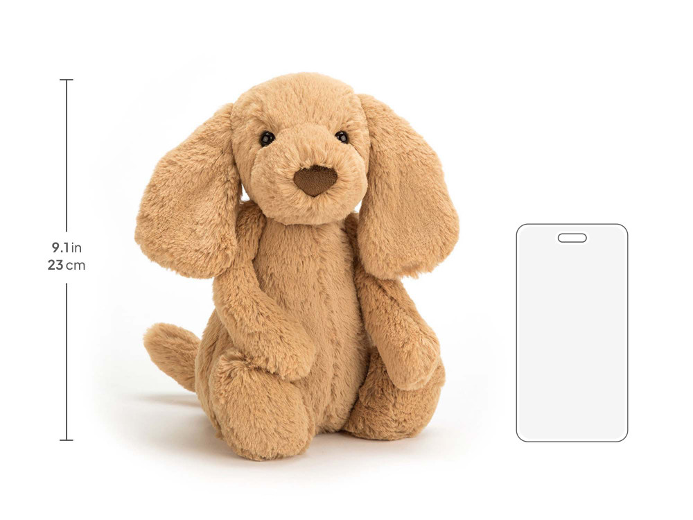 Bashful Toffee Puppy Medium, size chart