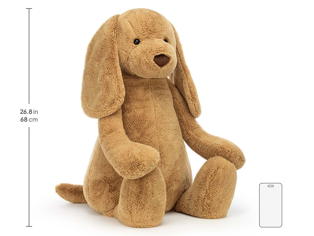 Bashful Toffee Puppy Giant, size chart